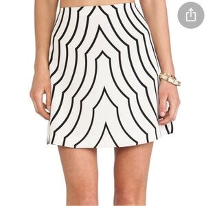 Chic Black and White Patterned Skirt